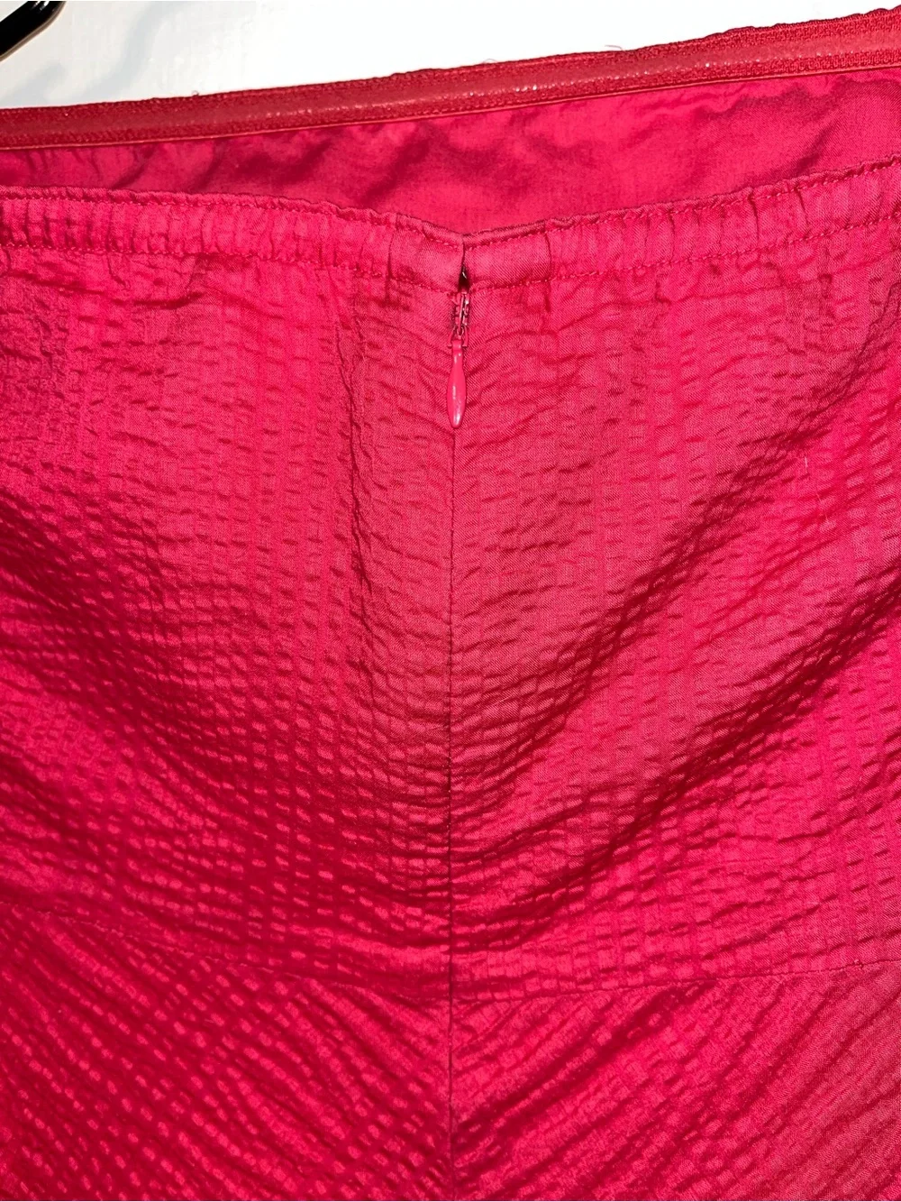 J. Crew Red Strapless Textured Seersucker 100% Cotton Dress
